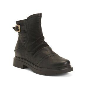 MIZ MOOZ Black Leather Tawny Booties